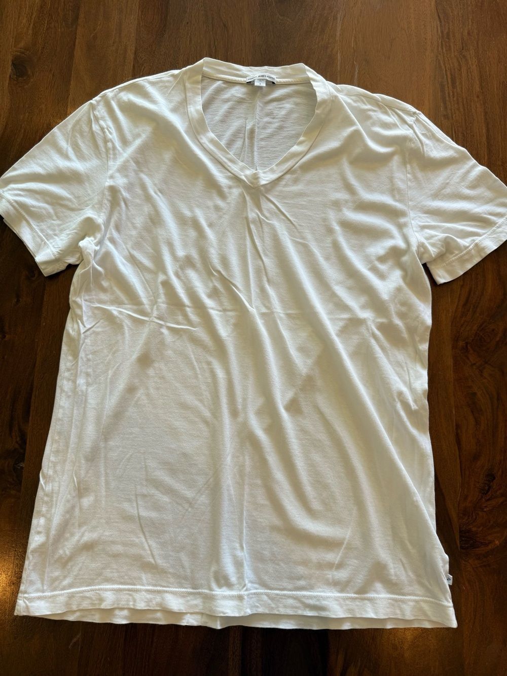 James Perse White V-Neck Short Sleeve Tee